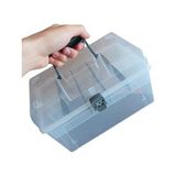 TeknoKapsül Ayarlanabilir Plastik Bölmeli Çok Amaçlı Taşınabilir Şeffaf Organizer Kutusu Makyaj Hobi Saklama Kutusu Ofis Masa Için Araç-Gereç Kabı (Şeffaf, Orta) - Option-1
