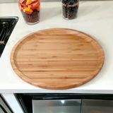 TeknoKapsül Bambu Lüx Yuvarlak Servis 30 * 30CM, Sunumluk & Çerezlik Sunum Tabağı - Option-1 - 51R-Turuncu