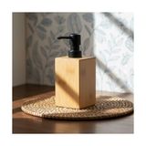 TeknoKapsül Bambu Sıvı Sabunluk | Ahşap El Sabunu, Losyon ve Şampuan Dispenseri | Modern Banyo, Mutfak ve Lavabo Düzenleyici (255ML) | Kare Bambu Sıvı Sabunluk | Mat Siyah Pompalı Ahşap Sabun Şişe