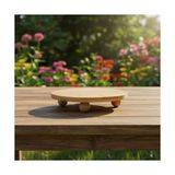 TeknoKapsül Bambu Top Ayaklı Yuvarlak Sunumluk – 25CM Çap Seçenekli Doğal Ahşap Servis Tabağı | Peynir, Meze, K