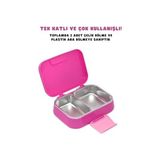 TeknoKapsül Bento 1030ML Lunchbox Temalı Lisanslı Tek Katlı 2 Bölmeli Paslanmaz Çelik Sefer Tası Yemek Kutu - Kestane Akaju - Option-1