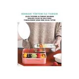 TeknoKapsül Bento 1100ML Lunchbox Tek Katlı 2 Bölmeli Paslanmaz Çelik Sefer Tası Yemek Kutusu (Açık Kırmızı) - Kestane Akaju - Option-1
