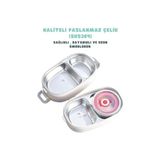 TeknoKapsül Bento 1140ML Lunchbox 2 Katlı 4 Bölmeli Mini Kaseli Çelik Sefer Tası Yemek Kutusu (Kahverengi) - 1140 ml