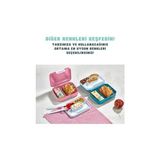 TeknoKapsül Bento 1600ML Lunchbox Tek Katlı 2 Bölmeli Pp Plastik Sefer Tası Yemek Kutusu Turkuaz - Kestane Akaju - Option-1