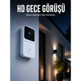 TeknoKapsül Beyaz Akıllı Güvenlik Kapı Zili | Telefon Kontrollü Wi-Fi Görüntülü Kapı Zili LS-UCZZUCZZM8KAPIZLBEYAZ-3-3434