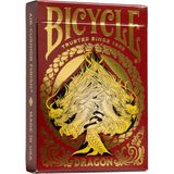TeknoKapsül Bicycle Red Dragon Altın Folyo Premium Oyun Kartları, 1 Güverte
