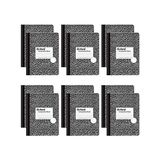 TeknoKapsül Bileşim Kitap, Quad Çizgili, 4 Alanları/inç, 9,75 x 7.5 Inç, 80 Yaprak, Siyah/beyaz, Box 12 Kitap (63786) - -- - Option-1