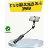 TeknoKapsül Bluetooth Selfie Çubuğu – Işıklı, Katlanabilir, Uzaktan Kumandalı