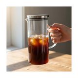 TeknoKapsül Borosilikat Cam Sürahi Karaf 1.5 Litre - Dayanıklı, Mikrodalga Uyumlu Dikey Çizgili Tek Parça Ca