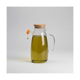 TeknoKapsül Borosilikat Cam Yağlık - Bambu Kapaklı ve Ölçü Çizgili Sirkelik | Damlatmaz Ağızlı, Dayanıklı, Kurşunsuz Yağdanlık (1000 Ml) - 0 - Siyah - Option-1
