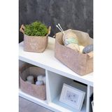 TeknoKapsül Buti Keçe Tahta Saplı Düzeleyici Sepet - Çok Amaçlı Saklama Organizer Kutu Maxi Kahverengi 25X18X15CM - - -50 C