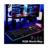TeknoKapsül Büyük Boy Xxl 80X30CM Petek Dilim Ritim Desenli Rgb LED Işıklı Mouse Pad K