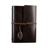 TeknoKapsül Büyük Yaprak Desenli Deri Defter