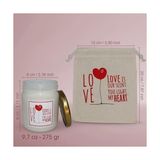 TeknoKapsül Candle – Love Note Koleksiyonu Wood & Spice Sandal Kokulu Cam Bardak Mum, 135 G, Metal Kapaklı ve Bez Keseli, Hediyeye Hazır Tasarım Mum, Sevgililer Günü & Özel Günler Için
