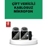 TeknoKapsül Canlı Yayın ve Video Çekimleri İçin Çiftli Kablosuz Yaka Mikrofon LS-UCZZZF15YAKAKAMERA-1-3434