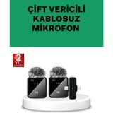 TeknoKapsül Canlı Yayın ve Video Çekimleri Için Çiftli Kablosuz Yaka Mikrofon - Seçenek