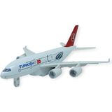 TeknoKapsül Çek Bırak Metal Yolcu Uçağı - 21 cm - Büyük Boy (Lisinya)