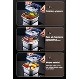 TeknoKapsül Çelik 1250 ml Kilitli Yemek Meyve Et Buzdolabı Beslenme Saklama Kabı MT106