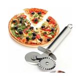 TeknoKapsül Çift Başlı Metal Pizza Kesici ve Hamur Ruleti