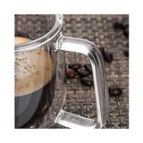 TeknoKapsül Çift Cidarlı Macchiato Bardak Seti, 2 Adet Çift Duvarlı Kulplu Kahve Bardağı, 250 ml Kahve Fincanı, Cam, Cappuccino, Latte, Çay, Dondurma, Bira Için - Option-1 - 0 - Siyah