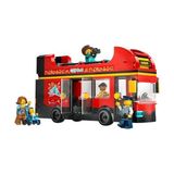 TeknoKapsül City Kırmızı Iki Katlı Gezi Otobüsü 60407 – 7 Yaş ve Üzeri Kız ve Erkek Çocuklar Için Yılbaşı Hediyesi Fikri, 4 Minifigür ve 1 Bebek Figürü Içeren Yaratıcı Oyuncak Yapım Seti (384 Parça) - Option-1
