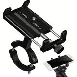 TeknoKapsül Cnc Metal Motosiklet Mobilet Motor Bisiklet Scooter Gidon Uyumlu Cep Telefonu Tutacağı Tutucu Standı - Option-1 - 000-Siyah