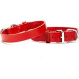 TeknoKapsül Deri El Yapımı Köpek Boyun Tasması 1,5X32-37 cm Kırmızı