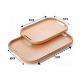 TeknoKapsül Dikdörtgen Bambu Servis Tepsisi, 2'li Set, 33X22 cm ve 40X28 cm | Dikdörtgen Bambu Tepsi - Kestane Akaju - Option-1