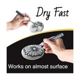 TeknoKapsül Diş Fırçası Tutucuları, 6'lı Paket Siyah Beyaz Akrilik Kalemler, Taş, Ahşap, Metal, Seramik, Cam ve Kağıt Üzerine Yazı Yazmak Için Kalıcı Işaretleme Kalemleri - -- - Option-1
