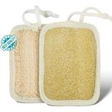 TeknoKapsül Doğal Kabak Lifi Yüz Vücut Temizleyici Banyo Kesesi – Çift Taraflı Peeling Pedi, 15X11 Cm, Exfoliating Rovin Kumaşlı, Cilt Yenileyici Canlandırıcı Sıkılaştırıcı, Selülit Karşıtı,hücre Yenileme - Option-1