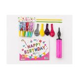 TeknoKapsül Dordoi 28 Parça Happy Birthday Parti Seti – Renkli Folyo Harf Balon, Balon Şişirme Pompası, Kaynana Dili ve Balonlu Doğum Günü Süsleme Seti