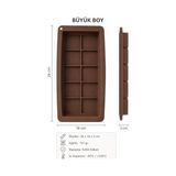 TeknoKapsül Dubai Çikolata Kalıbı Silikon Tablet Çikolata Yapım Kalıbı 10 Gözlü (Büyük Boy (26X14X3 Cm)) - 1,104 kg