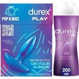 TeknoKapsül Durex Titreşimli Anal Plug Tıkaç, Silikon + Durex 2si1 Arada Aloe Vera Kayganlaştırıcı ve Masaj Jeli 200ML - Yeşil
