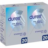 TeknoKapsül Durex Yok Ötesi Ekstra His Ince Prezervatif 40'lı Fırsat Paketi (20+20), Standart Fit