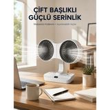 TeknoKapsül Duvara Monte Edilebilen Çift Başlıklı Sessiz Masa Fanı