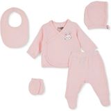 TeknoKapsül Ebebek Hello Baby Hellobaby Kız Bebek 5li Hastane Çıkışı Hayvan Baskılı Çıtçıtlı Zarf Yaka Uzun Kol Patikli - Gri