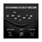 TeknoKapsül Edition - Dikişli Kenar 70X30, 90X40, 100X50 120X60 cm Mouse Pad (Siyah, 90X40