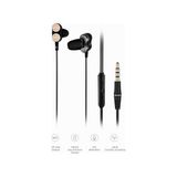 TeknoKapsül EH102 Kablolu 3.5mm Jacklı Mikrofonlu Kulak Içi Kulaklık - Çift Sürücülü, Sağlam Kablo Yapısı, Spor, Iş, Oyun Için, Evrensel Uyum, Dahili Hd Net Ses, Dual Driver Mikrofon Siyah - -- - Option-1