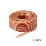 TeknoKapsül Elektrik Oto Tesisat Kablosu Çiftli Bitişik Kordon Saf Bakır 2x0.75mm 5 Metre Şeffaf OTOKBL-NKT08