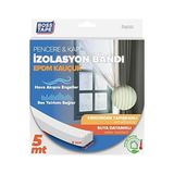 TeknoKapsül Epdm Kauçuk Pencere Kapi Izolasyon Bandi, 5mm x 15MM x 5mt Boyut, Beyaz - 100 cm