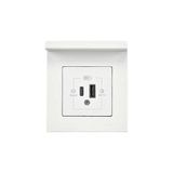 TeknoKapsül Eqona Pratik Telefon Tutucu 2 Çıkışlı USB Şarj Prizi, 20W, Type A + Type C, Beyaz