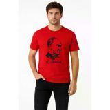 TeknoKapsül Erkek Atatürk Baskılı Tişört Kısa Kollu Bisiklet Yaka T-Shirt - Kırmızı - Kırmızı / M MY-187667