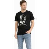 TeknoKapsül Erkek Atatürk Baskılı Tişört Kısa Kollu Bisiklet Yaka T-Shirt - Siyah - Siyah / M - 0 Siyah