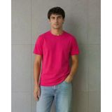 TeknoKapsül Erkek Basic Pamuklu Tişört Bisiklet Yaka Düz Renk Regular Fit T-Shirt - Fuşya - Fuşya / S MY-188398