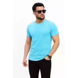 TeknoKapsül Erkek Basic Tişört Bisiklet Yaka Kısa Kol Günlük Yazlık Slim Fit T-Shirt - Açık Mavi - Açık Mavi / M MY-190096