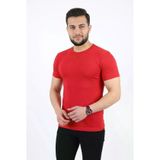 TeknoKapsül Erkek Basic Tişört Bisiklet Yaka Kısa Kol Günlük Yazlık Slim Fit T-Shirt - Kırmızı - Kırmızı / L MY-190095