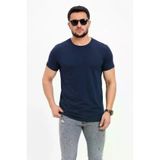 TeknoKapsül Erkek Basic Tişört Bisiklet Yaka Kısa Kol Günlük Yazlık Slim Fit T-Shirt - Lacivert - Lacivert / S MY-190094