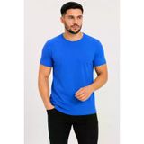 TeknoKapsül Erkek Basic Tişört Bisiklet Yaka Kısa Kol Günlük Yazlık Slim Fit T-Shirt - Saks Mavisi - Saks Mavisi / S MY-190087