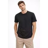 TeknoKapsül Erkek Bisiklet Yaka Tişört Regular Kalıp Basic Pamuklu Günlük Kullanım T-shirt - Siyah - Siyah / M MY-184260