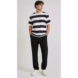 TeknoKapsül Erkek Çizgili Oversize Tişört Bisiklet Yaka Kısa Kol Yazlık T-Shirt - Siyah - Siyah / 2XL MY-189550